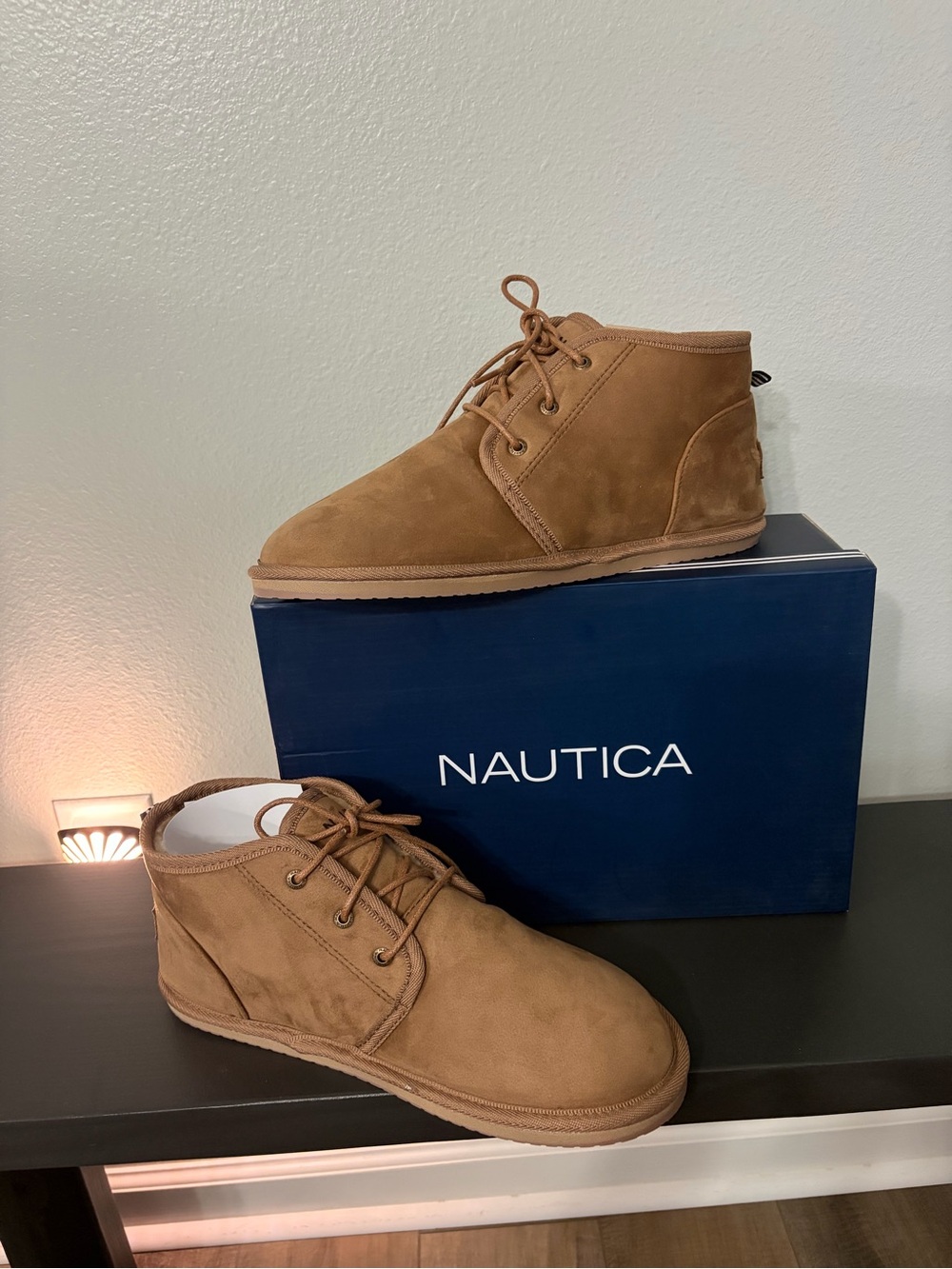 Nautica Men's Size 10 Tan Suede Chukka Boots - Lace-Up Casual